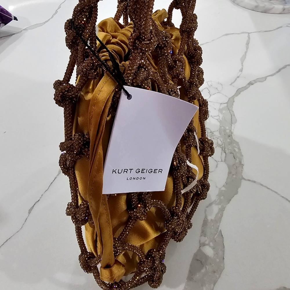 Kurt Geiger Brown and Gold Shoulder Bag